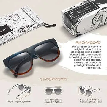 Trendy Oversized Flat Top Fashion Sunglasses for Women