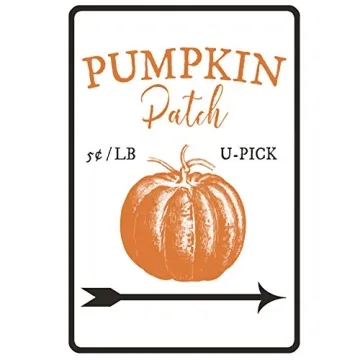 Fall Pumpkin Patch Metal Sign for Indoor & Outdoor Decor