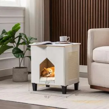 NUROMY Cat House for Indoor Cats Condo,Cat Furniture with Large Area Cat Scratch Pad Cat Hideaway Ca...