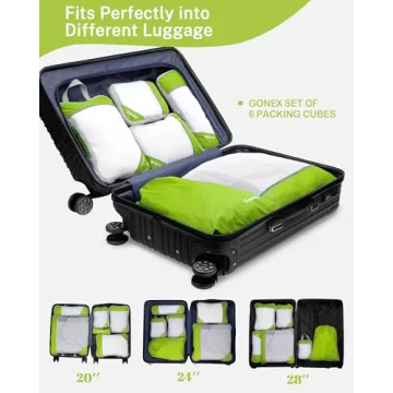 Gonex Compression Packing Cubes Travel Organizers Set Green