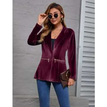 Buy Stylish Genhoo Velvet Blazer Jacket for Women