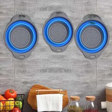 Durable Collapsible Colander Set of 2 for Space Saving