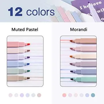 Bribobo 12 Pack Aesthetic Bible Highlighters with Soft Chisel Tip No Bleed Bible Highlighter Pastel Highlighter Set for Aesthetic School Supplies