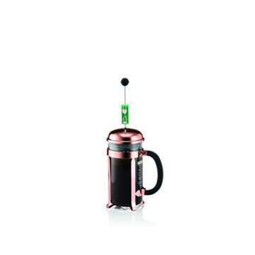 BODUM Chambord 8 Cup French Press Coffee Maker, Copper, 1.0 l, 34 oz, Pavina Glass Set, 2 Pieces