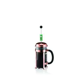 BODUM Chambord 8 Cup French Press Coffee Maker, Copper, 1.0 l, 34 oz, Pavina Glass Set, 2 Pieces