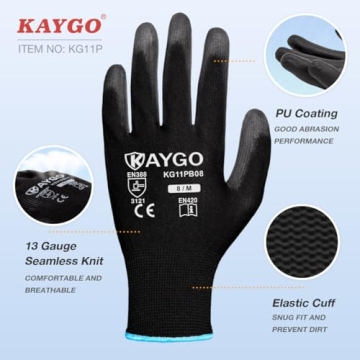 KAYGO Safety Work Gloves - 12 Pairs Ideal for General Duty