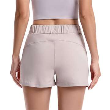 Sunzel Hiking Shorts Women Quick Dry Athletic Running Yoga Gym Workout Lounge Comfy Active Shorts with Zipper Pockets 2.5" 5"