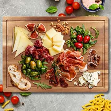 Handmade Acacia Wood Cutting Board Kitchen Fruit Rectangle Wooden Charcuterie Board Meats Cheese Boa...