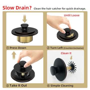 Sogmeter Matte Black Bathtub Drain: Stylish, Efficient & Easy to Install