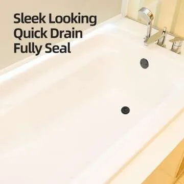 Sogmeter Matte Black Bathtub Drain with Hair Catcher