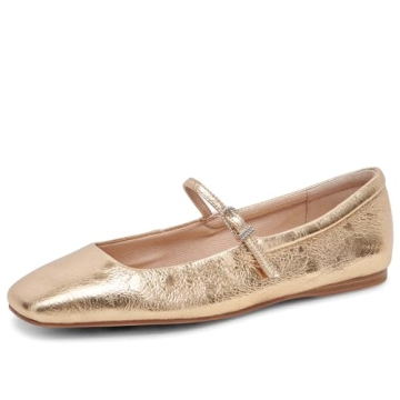 Riekhany Mary Jane Ballet Flats for Women Casual Square Toe Low Heel Slip On Flats Comfortable Ankle...