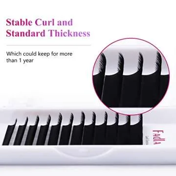 Premium FADLASH 0.15 J Curl Eyelash Extensions Tray
