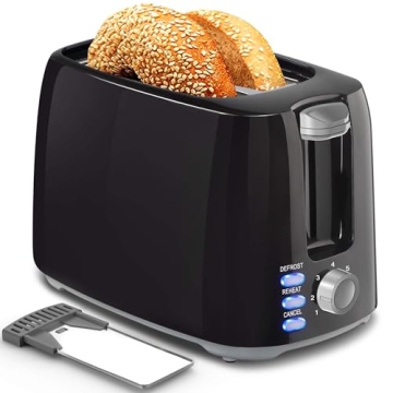 Toaster 2 Slice - Black Toaster Best Rated Prime Wide Slot 2 slice Toaster, 7 Bread Shade Settings, ...