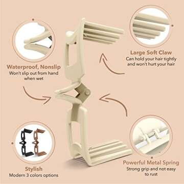 4.3 Inch 6pcs Hair Clips, Hair Clips for Women & Girls, Matte Finish Claw Clips for Thin hair, Large...