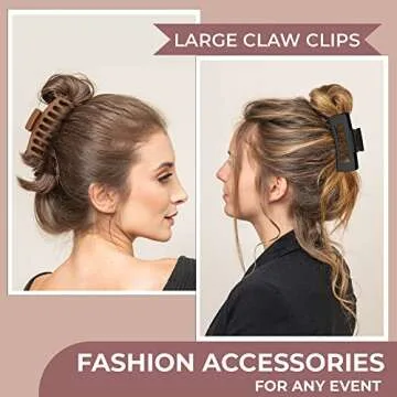 Stylish Large Hair Clips - 6pcs Set for Women & Girls