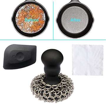 316 Chainmail Scrubber & Pan Cleaner Set for Kitchens