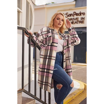Plus Size Flannel Plaid Shirt for Stylish Comfort