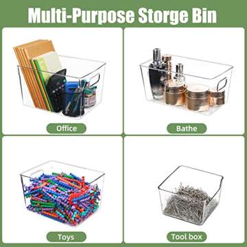 FOOYOO Clear Fridge Storage Bin，9 PCS Plastic refrigerator organizer bins with Lids(6 Different Sizes)，Freezer, Kitchen Cabinet, Bedrooms，Pantry Organization, BPA Free Freezer Organizer Bins，stackable