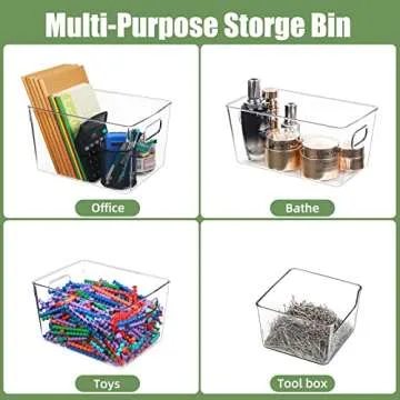 FOOYOO Clear Fridge Storage Bin，9 PCS Plastic refrigerator organizer bins with Lids(6 Different Sizes)，Freezer, Kitchen Cabinet, Bedrooms，Pantry Organization, BPA Free Freezer Organizer Bins，stackable