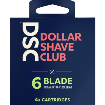 Dollar Shave Club 6-Blade Razor Refill Cartridges for Smooth Shaving