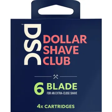 Dollar Shave Club 6-Blade Razor Refill Cartridges for Smooth Shaving
