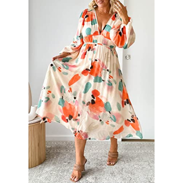 Sissyaki Women's Elegant Boho Floral Maxi Dress for Summer