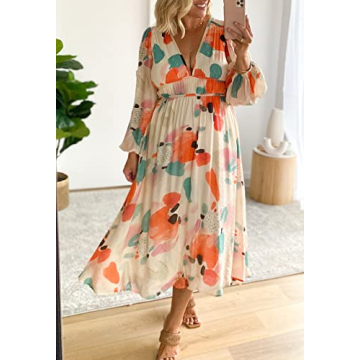 Sissyaki Women's Elegant Boho Floral Maxi Dress for Summer