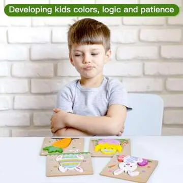 4 Pack Easter Wooden Puzzles for Kids Toddler Easter Basket Stuffers Easter Toys Gifts Party Favor Boys Girls Classroom Exchange Toys