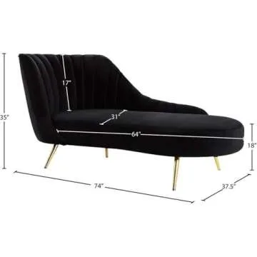Luxurious Meridian Furniture Margo Velvet Chaise