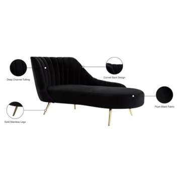 Luxurious Meridian Furniture Margo Velvet Chaise