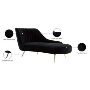 Luxurious Meridian Furniture Margo Velvet Chaise