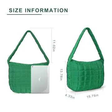 Quilted Tote Bags for Women Lightweight Quilted Padding Shoulder Bag Down Cotton Padded Large Tote Bags Lattice Crossbody Bag Zip Closure
