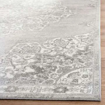 SAFAVIEH Brentwood Collection 5'3" x 7'6" Grey/Ivory BNT802F Medallion Distressed Non-Shedding Living Room Bedroom Dining Home Office Area Rug