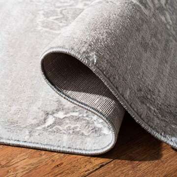 SAFAVIEH Brentwood Collection 5'3" x 7'6" Grey/Ivory BNT802F Medallion Distressed Non-Shedding Living Room Bedroom Dining Home Office Area Rug