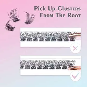 DF touchjoy Lash Clusters 144 Pcs D Curl Wispy Lash Clusters 10-16mm Mixed DIY Eyelash Clusters Soft Volume Individual Lashes Self-application Lash Clusters Natural at Home - Rose 2