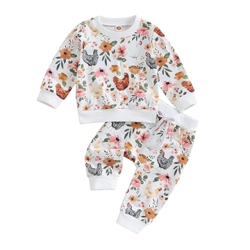 Kaipiclos Baby Girl Fall Winter Clothes Halloween Outfit Floral Pumpkin Print Sweatshirt Long Sleeve...