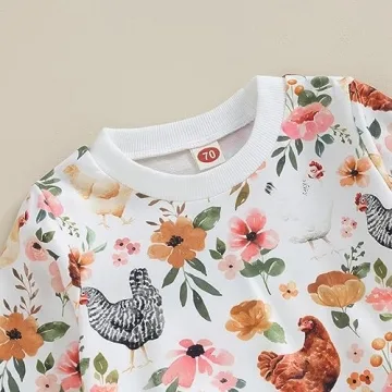 Kaipiclos Baby Girl Comfort Outfit with Floral Pumpkin Print