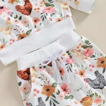 Kaipiclos Baby Girl Comfort Outfit with Floral Pumpkin Print
