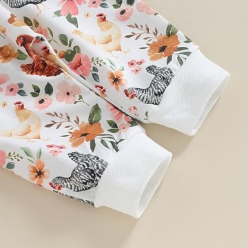 Kaipiclos Baby Girl Comfort Outfit with Floral Pumpkin Print