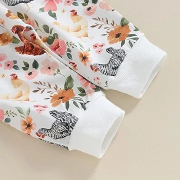 Kaipiclos Baby Girl Comfort Outfit with Floral Pumpkin Print
