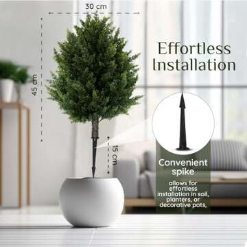 IVYYUUOH 16.5inch Height Artificial Cypress Topiary – Breathe Life & Lushness into Any Space – L...