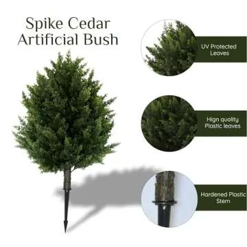 IVYYUUOH 16.5inch Height Artificial Cypress Topiary – Breathe Life & Lushness into Any Space – Lifelike – UV-Resistant Great for Indoors & Outdoor - Easy to Install – Set of 2