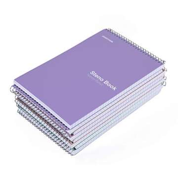 Mintra Office Steno Books - (Pastel 8PK - Lavender, Sage, Salmon, Spring Pink) - Narrow Ruled Paper,...
