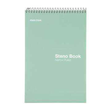 Mintra Office Steno Books - (Pastel 8PK - Lavender, Sage, Salmon, Spring Pink) - Narrow Ruled Paper, 6" x 9", 100 sheets for Writing Notes in School, University, College, Work, Office