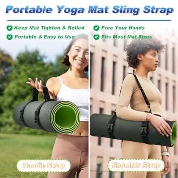 Cosmos Portable Yoga Mat Strap Mat Sling Picnic Blanket Strap with Adjustable Shoulder Strap & Handle for Festivals Picnics Camping Motorcycle Bedroll Pilates