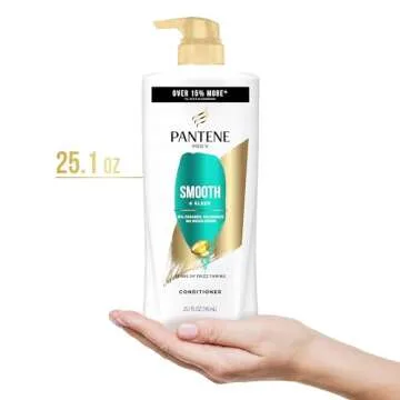PANTENE PRO-V Smooth & Sleek Conditioner, 25.1 oz, Twin Pack and Intense Rescue Shot Treatment 0.5 oz for dry hair