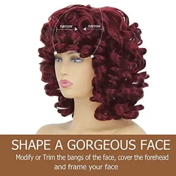 KEAT 14" Short Curly Kinky Red Wig for Women