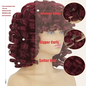 KEAT 14" Short Curly Kinky Red Wig for Women