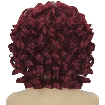 KEAT 14" Short Curly Kinky Red Wig for Women