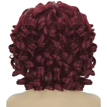 KEAT 14" Short Curly Kinky Red Wig for Women